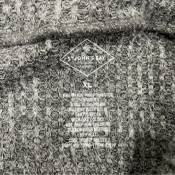 St John's Bay Grey Cowl Neck Long Sleeve - Picture 4 of 6